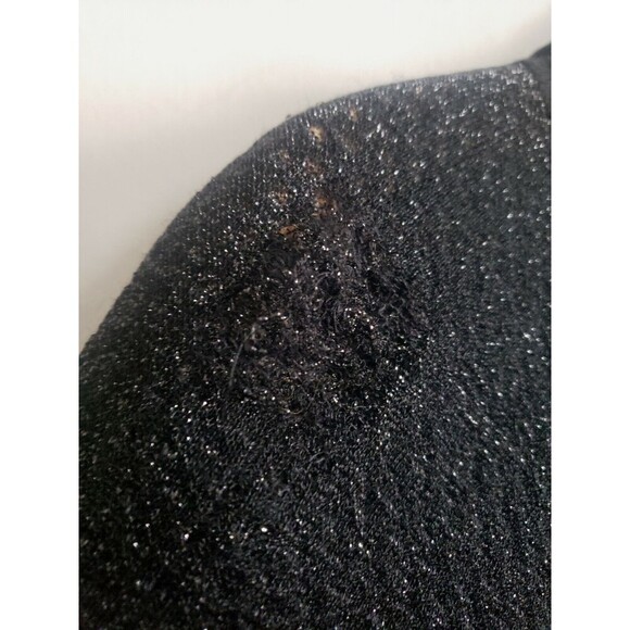 Tory Burch Dress Women's  Large Black Metallic Wool Blend Lightweight Event - Picture 12 of 12